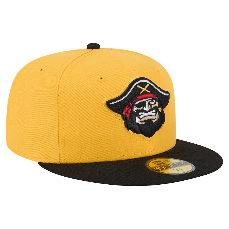 Men's New Era  Yellow/Black Bradenton Marauders Authentic Collection 59FIFTY Fitted Hat
