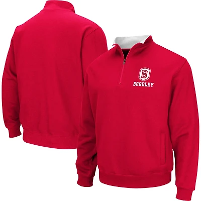 Men's Colosseum Red Bradley Braves Tortugas Quarter-Zip Sweatshirt