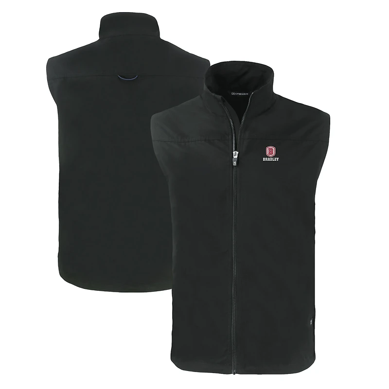 Men's Cutter & Buck  Black Bradley Braves Charter Eco Recycled Full-Zip Vest