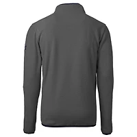 Men's Cutter & Buck  Gray/Black Bradley Braves Cascade Eco Sherpa Fleece Quarter-Zip Pullover Jacket