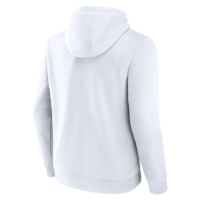 Men's Fanatics  White Bradley Braves Primary Logo Pullover Hoodie