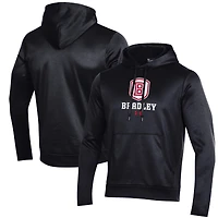 Men's Under Armour Black Bradley Braves Wordmark Performance Fleece Pullover Hoodie