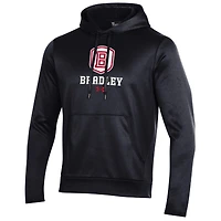 Men's Under Armour Black Bradley Braves Wordmark Performance Fleece Pullover Hoodie