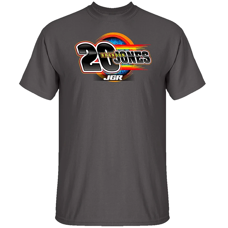 Men's Joe Gibbs Racing Team Collection  Charcoal Brandon Jones Menards Car T-Shirt