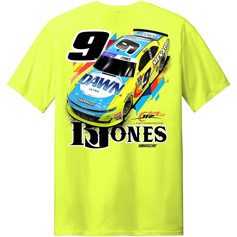 T-shirt jaune Brandon Jones Menards/Dawn Car de la collection Joe Gibbs Racing Team pour hommes