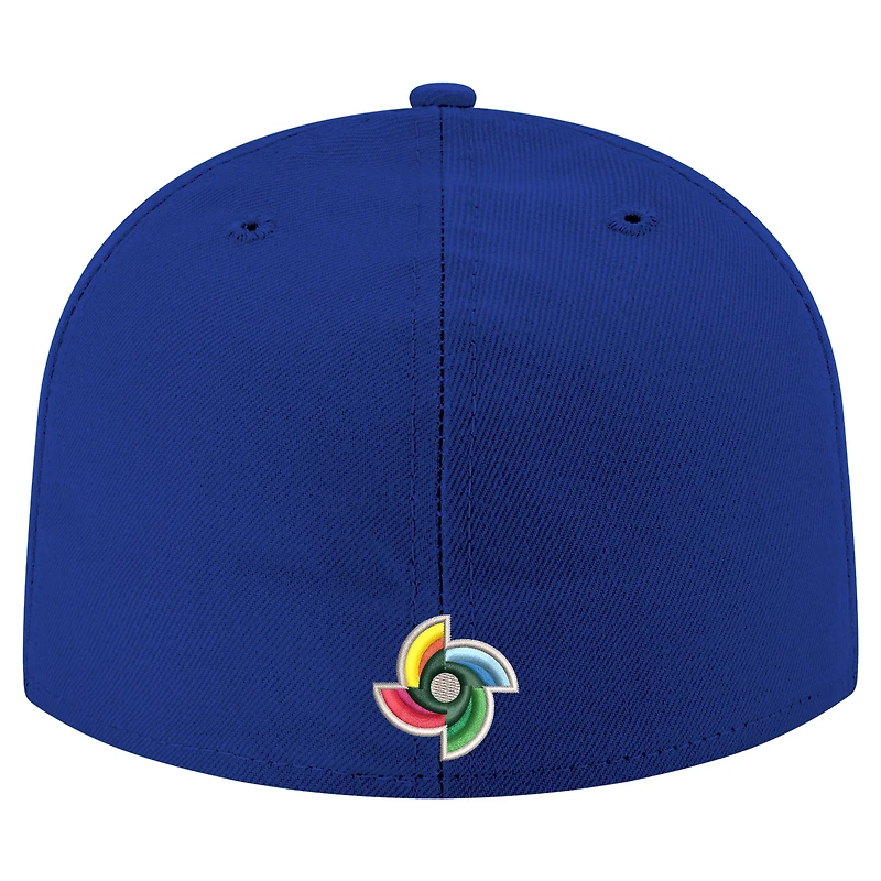 Casquette ajustée 59FIFTY bleue New Era pour homme, édition classique mondiale de baseball du Brésil 2026
