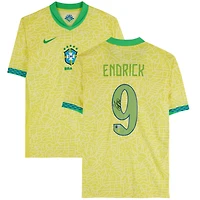 Endrick Brazil National Team Autographed 2024 Yellow/Green Nike Jersey 