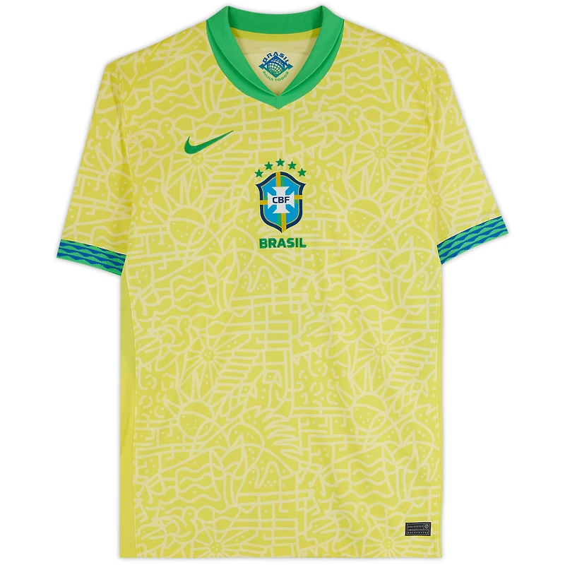 Endrick Brazil National Team Autographed 2024 Yellow/Green Nike Jersey