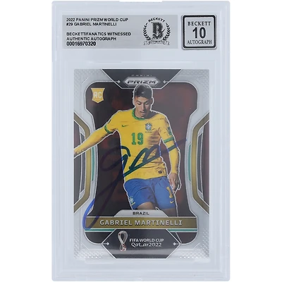 Gabriel Martinelli Brazil National Team Autographed 2022 Panini Prizm World Cup #29 Beckett Fanatics Witnessed Authenticated 10 Rookie Card