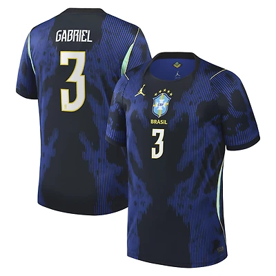 Men's Jordan Brand Gabriel Magalhães Blue Brazil National Team 2026 Away Stadium Replica Jersey