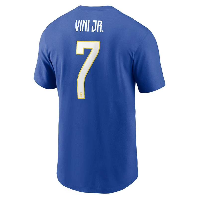 Men's Jordan Brand Vini Jr. Royal Brazil National Team Name & Number T-Shirt
