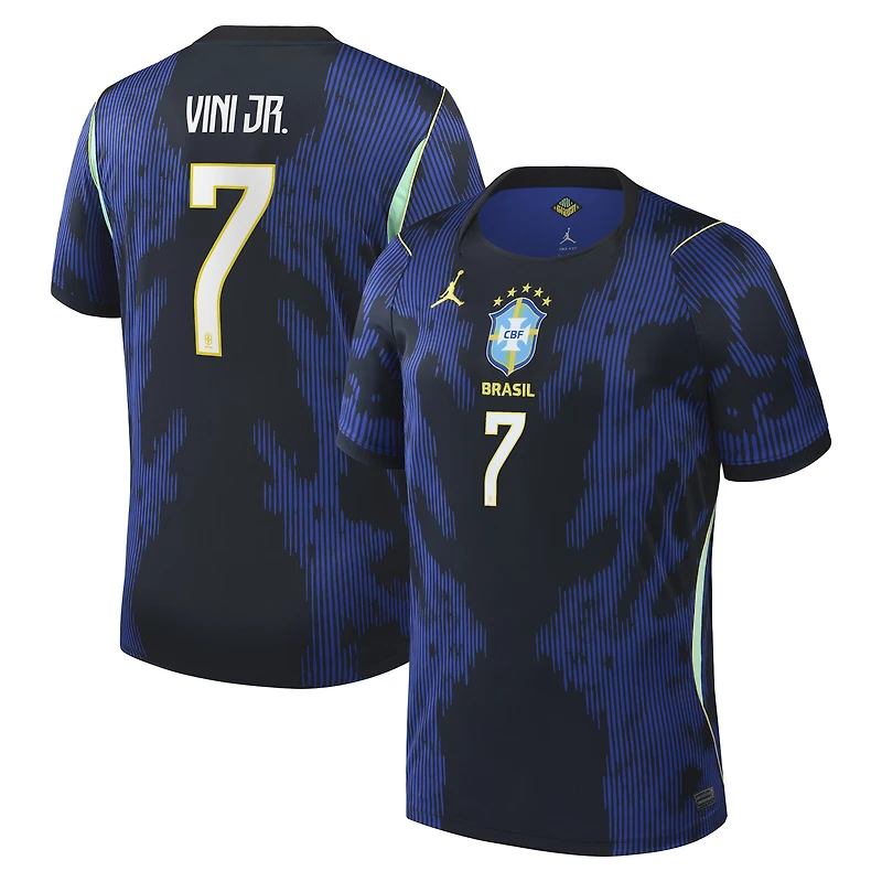 Men's Jordan Brand Vinicius Junior Blue Brazil National Team 2026 Away Stadium Replica Jersey
