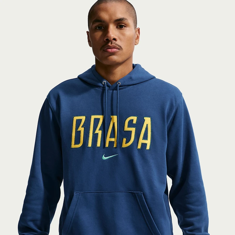Sweat à capuche Nike bleu de l'équipe nationale du Brésil pour homme