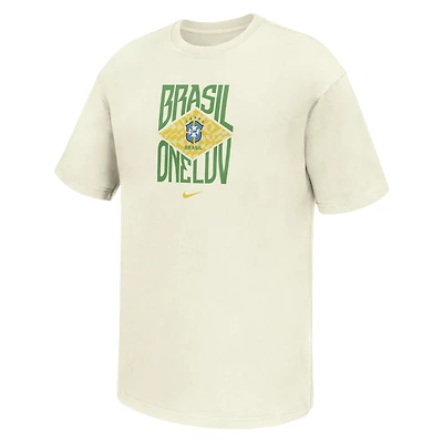 T-shirt Nike Max90 crème pour homme, équipe nationale du Brésil