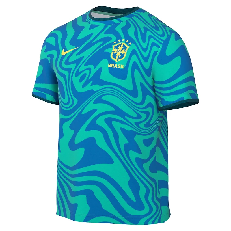 Maillot d'avant-match Nike vert de l'équipe nationale du Brésil 2026 Academy Pro pour homme