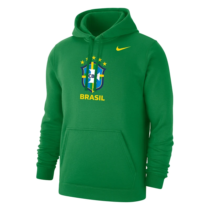 Men's Nike Green Brazil National Team Club Primary Pullover Hoodie