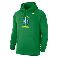 Men's Nike Green Brazil National Team Club Primary Pullover Hoodie