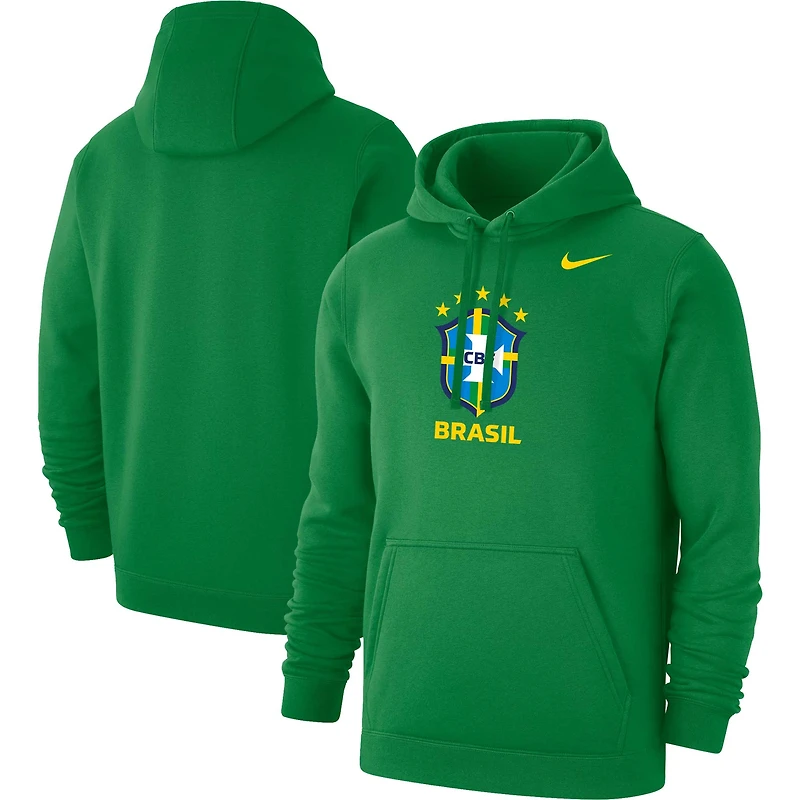 Men's Nike Green Brazil National Team Club Primary Pullover Hoodie