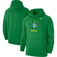 Men's Nike Green Brazil National Team Club Primary Pullover Hoodie