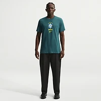 T-shirt Nike blanc pour homme avec l'écusson de l'équipe nationale du Brésil