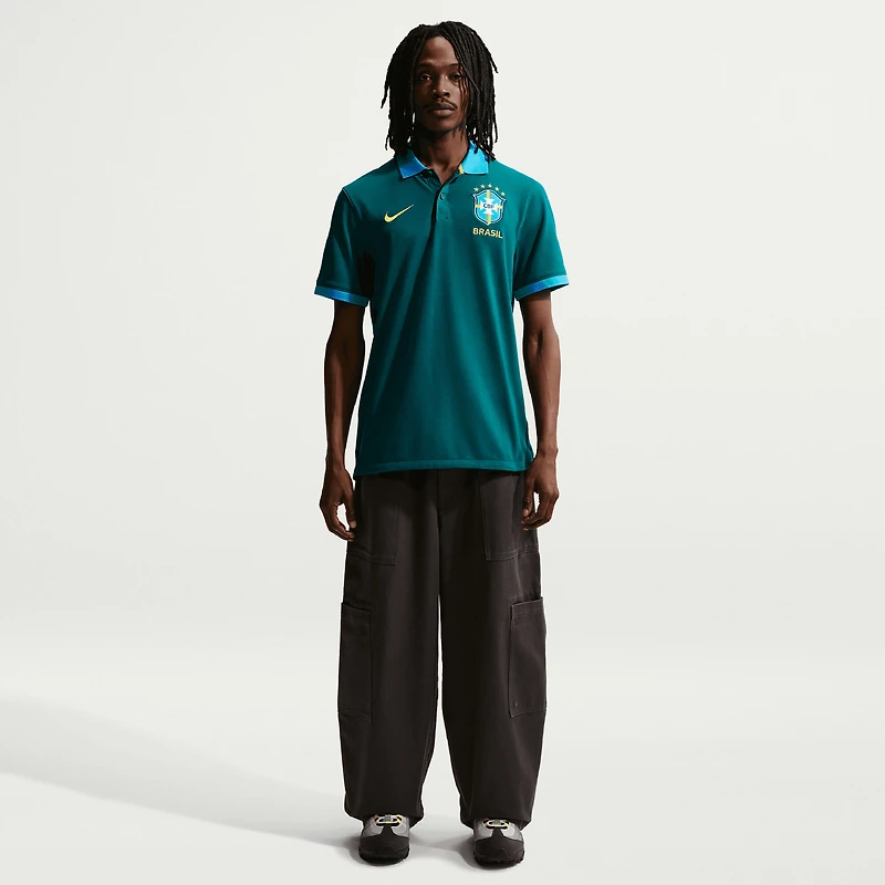 Polo Nike vert Dri-FIT pour homme, équipe nationale du Brésil