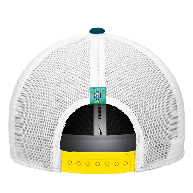 Men's Nike Green Brazil National Team Rise Rope Trucker A-Frame Adjustable Hat