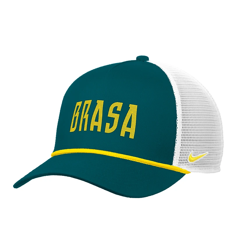 Men's Nike Green Brazil National Team Rise Rope Trucker Adjustable Hat