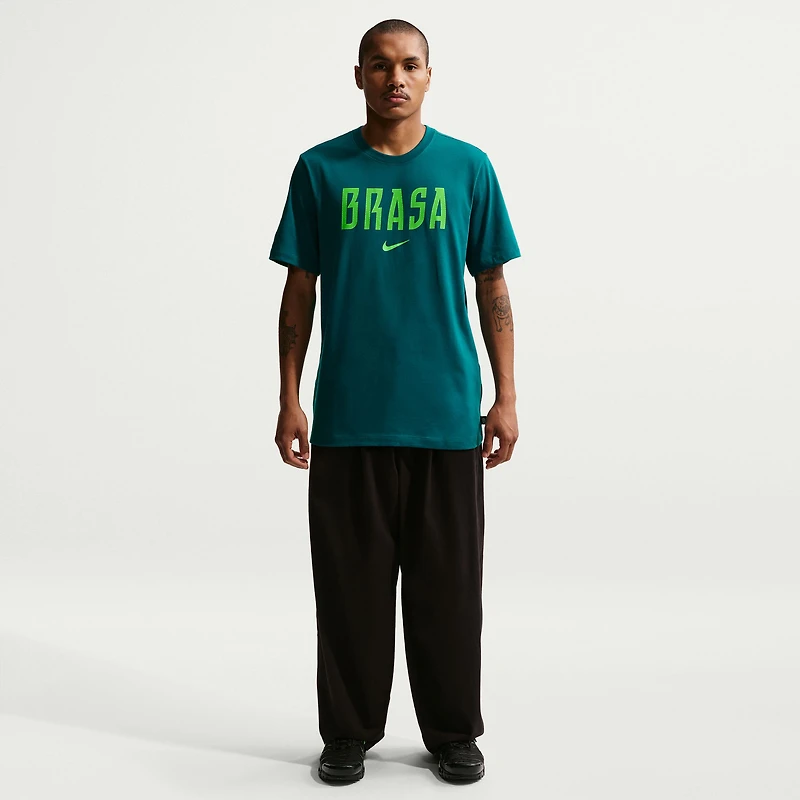 T-shirt Nike vert pour homme avec logo de l'équipe nationale du Brésil