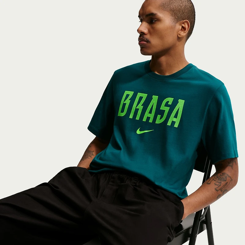 Men's Nike Green Brazil National Team Wordmark T-Shirt