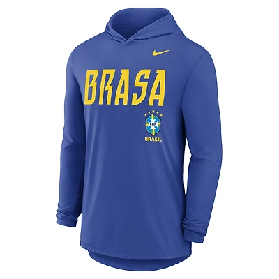 T-shirt à capuche manches longues Nike Royal Brazil National Team Dri-FIT pour homme