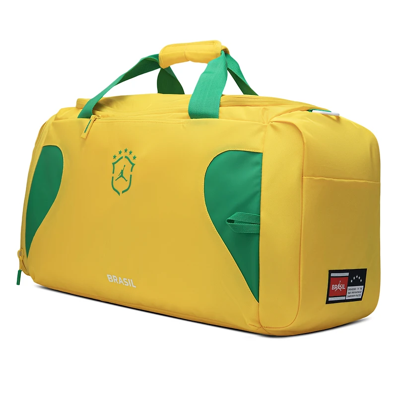Sac de sport unisexe Jordan Brand jaune avec motif de l'équipe nationale du Brésil