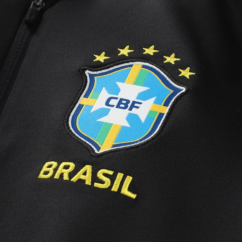 Women's Jordan Brand Black Brazil National Team 2026 Strike Dri-FIT Long Sleeve Quarter-Zip Drill Top