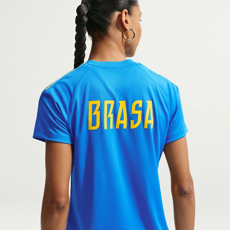 Haut Nike Strike Dri-FIT bleu pour femme, équipe nationale du Brésil 2026