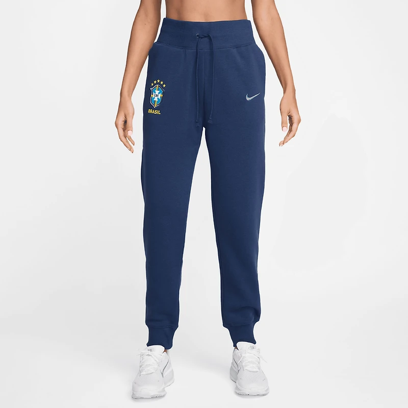Women's Nike Blue Brazil National Team Phoenix Fleece High-Waisted Pants