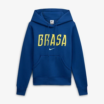 Sweat à capuche polaire Nike Phoenix bleu pour femme, équipe nationale du Brésil