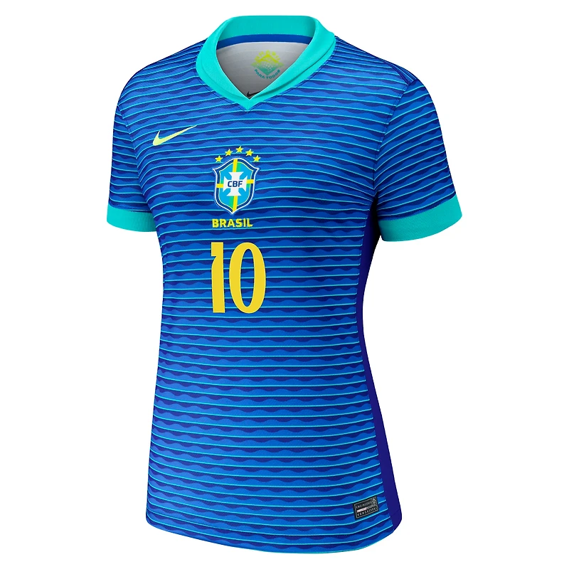 Maillot de joueur réplique du stade extérieur l'équipe nationale Brésil 2024 Nike Neymar Jr. bleu pour femme