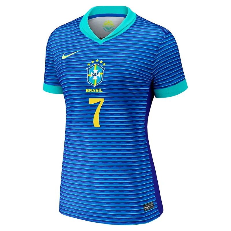 Women's Nike Vini Jr. Blue Brazil National Team 2024 Away Replica Jersey