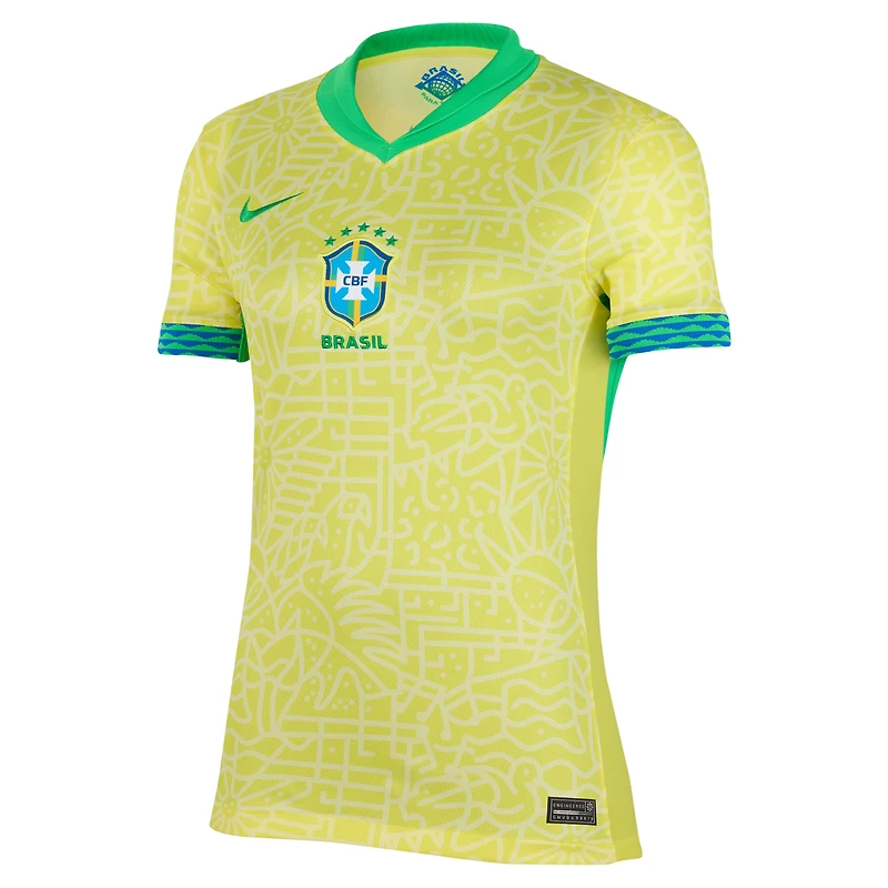 Women's Nike  Yellow Brazil National Team 2024 Home Replica Jersey