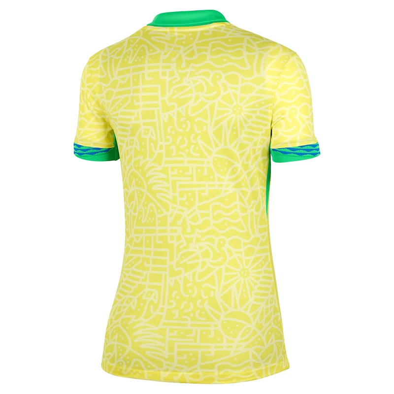 Women's Nike  Yellow Brazil National Team 2024 Home Stadium Replica Jersey