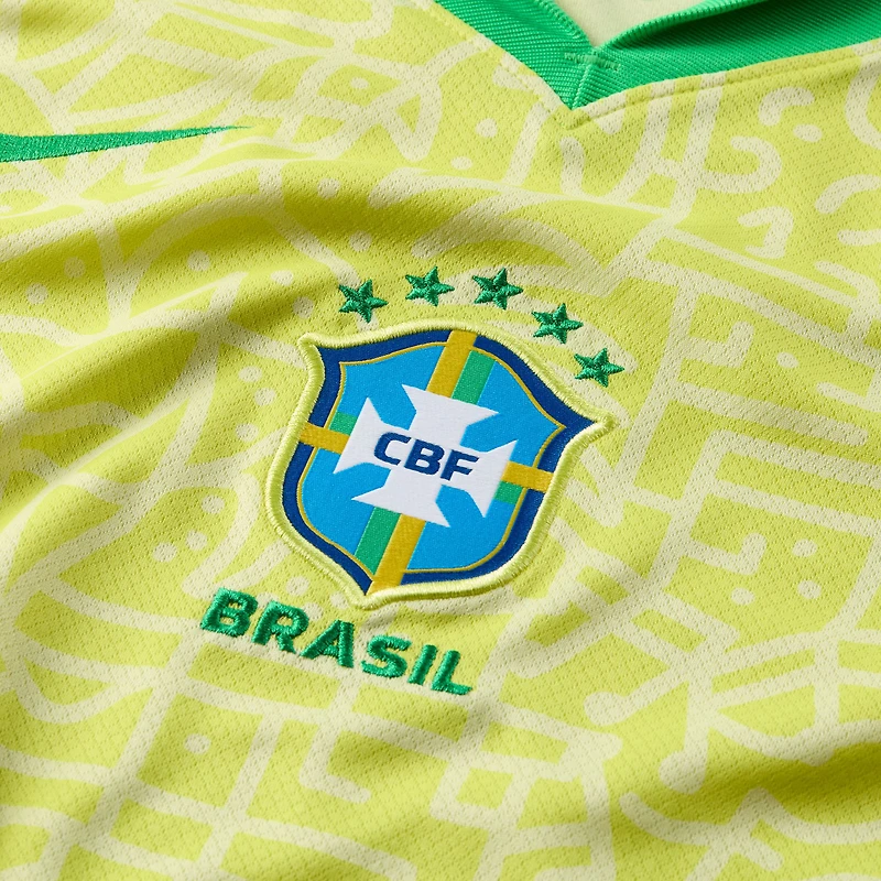 Women's Nike  Yellow Brazil National Team 2024 Home Stadium Replica Jersey
