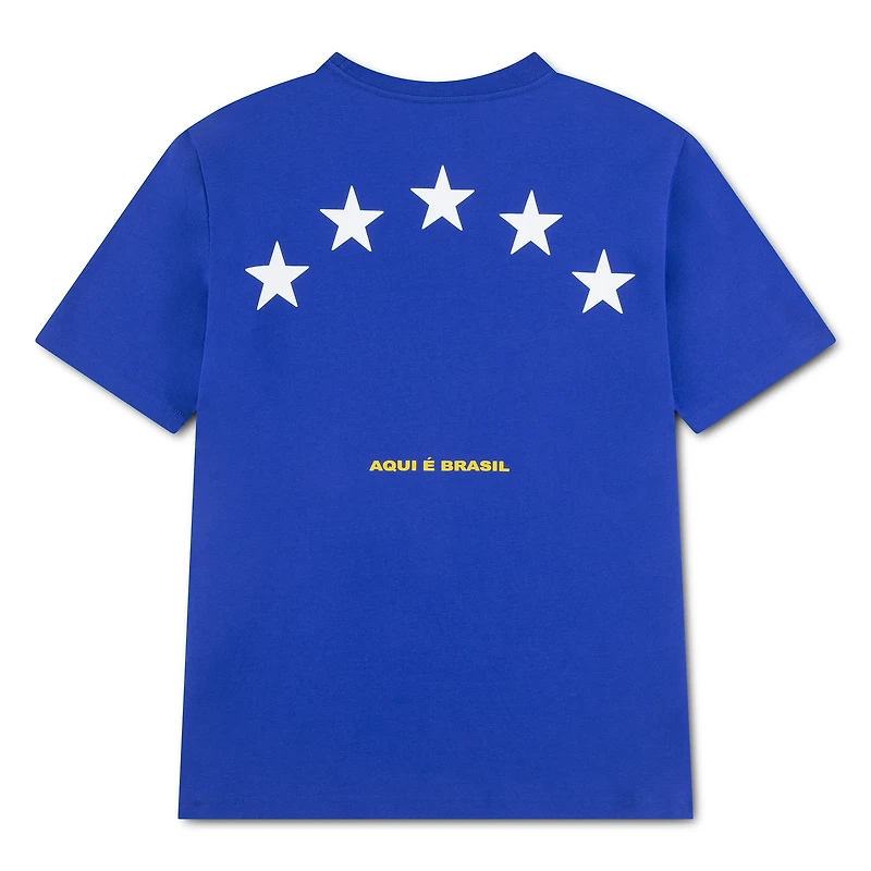 T-shirt Jordan Brand Royal pour jeunes, équipe nationale du Brésil, logo 5 étoiles