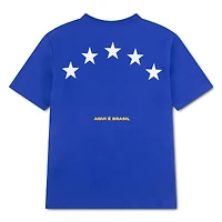 T-shirt Jordan Brand Royal pour jeunes, équipe nationale du Brésil, logo 5 étoiles