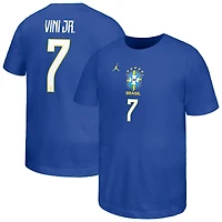 Youth Jordan Brand Vini Jr. Royal Brazil National Team Name & Number T-Shirt