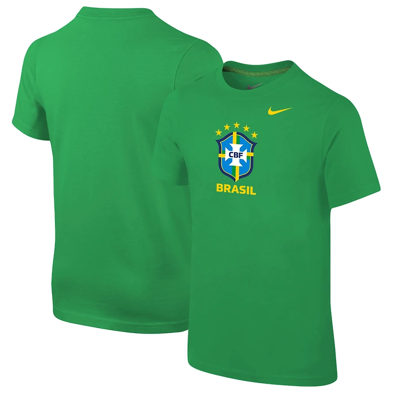 T-shirt vert de l'équipe nationale du Brésil Nike Core Team pour jeune