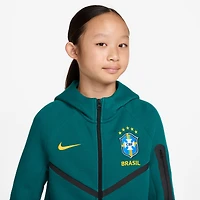 Youth Nike Green Brazil National Team Tech Fleece Full-Zip Hoodie