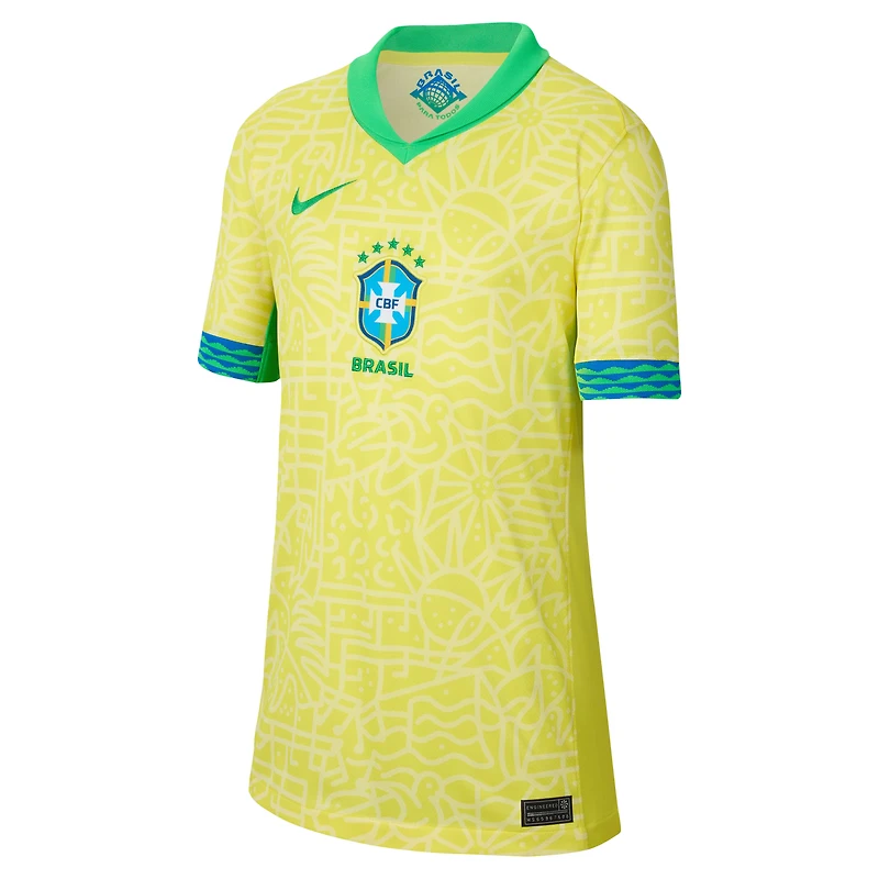 Youth Nike  Yellow Brazil National Team 2024 Home Replica Jersey