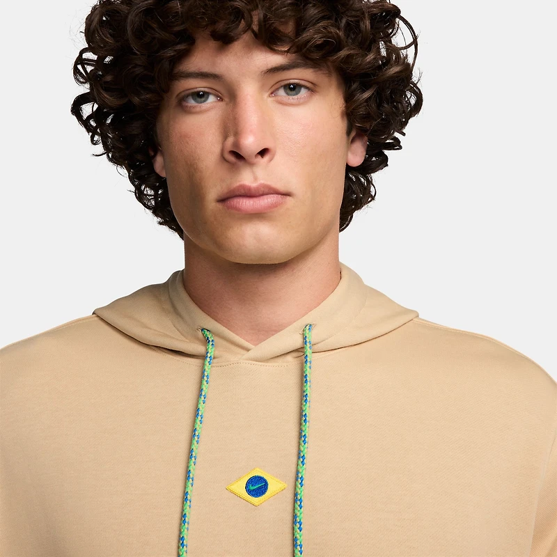 Men's Nike  Tan Brazil Women's National Team Club Fleece Pullover Hoodie