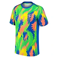Haut Nike bleu de performance d'avant-match Academy Pro l'équipe nationale féminine du Brésil 2025 pour homme