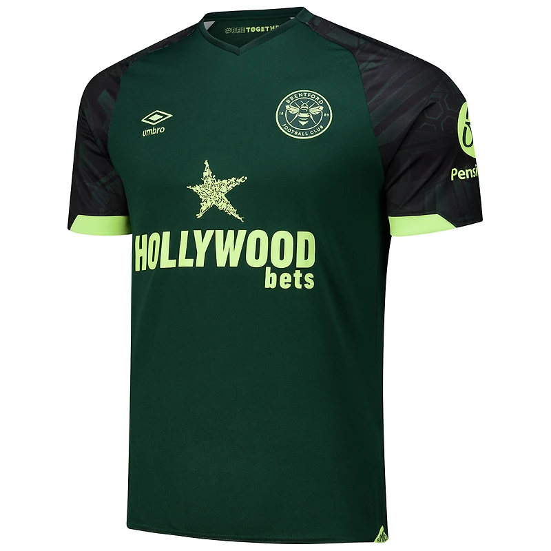 Men's Umbro Black/Green Brentford FC 2024/25 Third Replica Jersey