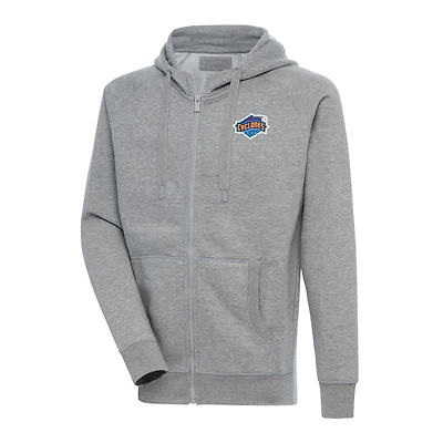 Men's Antigua  Heather Gray Brooklyn Cyclones Victory Full-Zip Hoodie